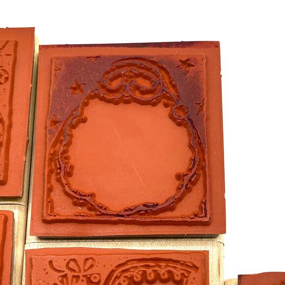 Stampin' Up! Holiday Woodcuts Rubber Stamps Christmas Sleigh Stocking Snowman - Picture 9 of 13